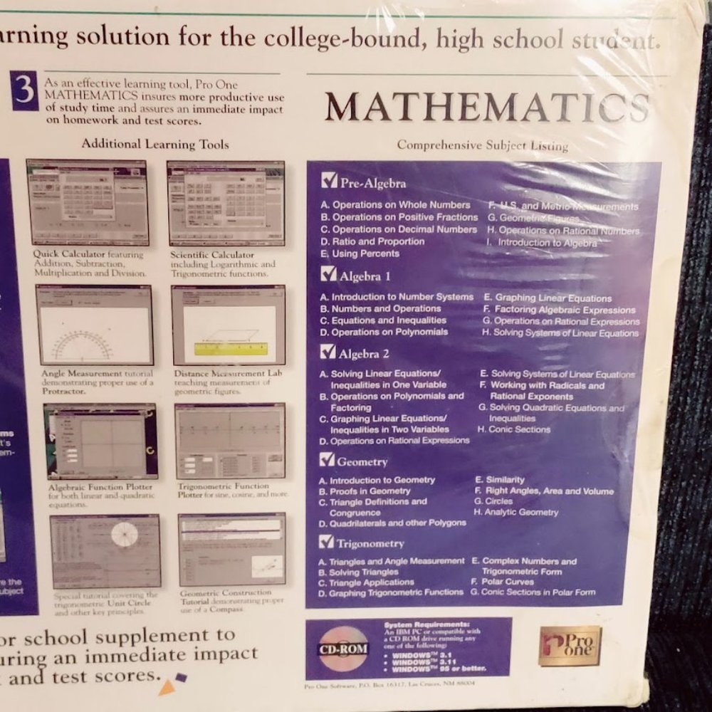 Pro One Mathematics Comprehensive 5 CD Rom Box Set - Picture 5 of 6